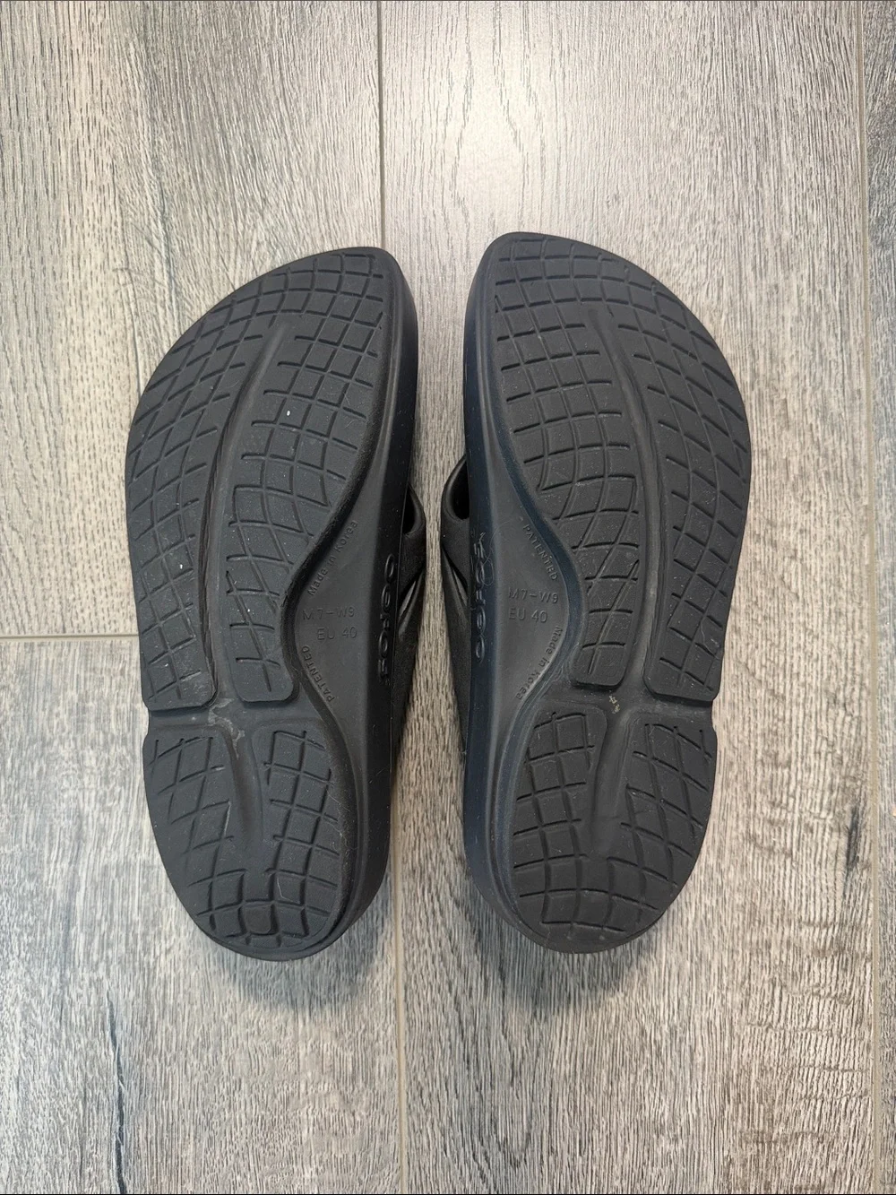 OOFOS Men's Black Recovery Flip Flops - Comfort Thong Sandals